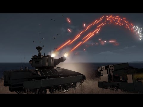 Su-25 destroyed Anti-Air Tank &amp; AN/TWQ-1 Avenger - Huge Explosion - Military Simulation - ArmA 3