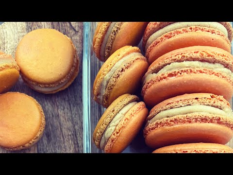 Pumpkin Macarons | Swiss Meringue Method