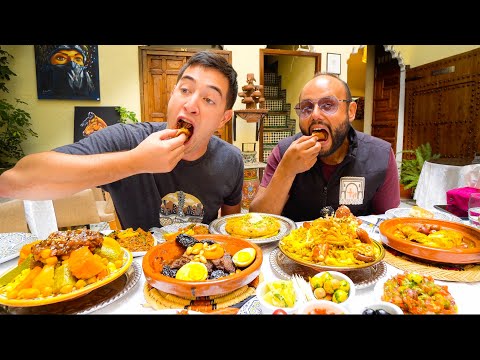 25 Moroccan STREET FOODS Across Morocco!! FES Kebabs, MARRAKESH Tagine + SAHARA Couscous