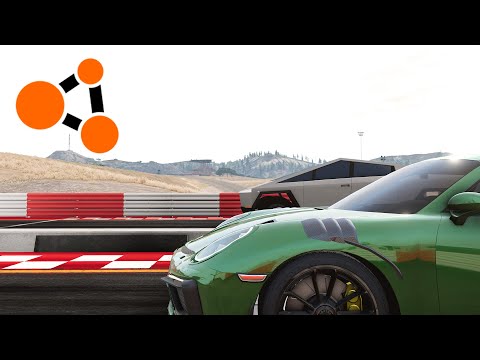 Cybertruck beats Porsche 911 but it's a BeamNG Drive recreation