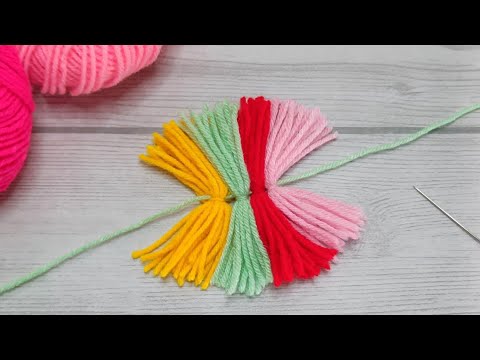 Amazing 3 Beautiful Hand Embroidery Flower making ideas with Woolen Yarn | Easy Sewing Hack