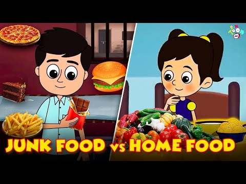 Junk Food vs Home Food | Chocolates vs Vegetables | Animated Stories | English Cartoon | Moral Story