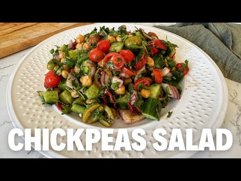 Amazing Mediterranean chickpeas salad with special dressing 😋vegan chickpea salad