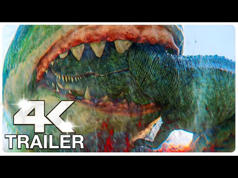 MEG 2 THE TRENCH &quot;T-Rex Vs Megalodon&quot; Trailer (4K ULTRA HD) NEW 2023