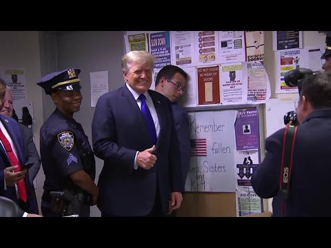 VIDEO: President Trump visits NYC police, firefighters