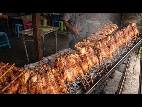 amazing! Crispy on the outside! How to Grill Tender Chicken Inside - Thai Street Food