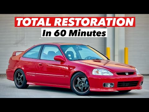 Total Restoration on 1999 Honda Civic Si in 60 Minutes  // 3 Years in the Making