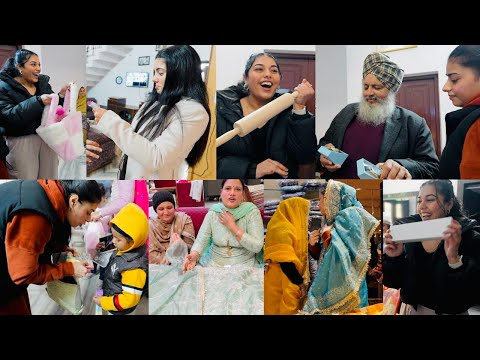 CANADA TON AYE PURI FAMILY LAYI GIFTS | CANADA WALIAN BHENA LAYI VIAH WALE OUTFITS | INDER &amp; KIRAT