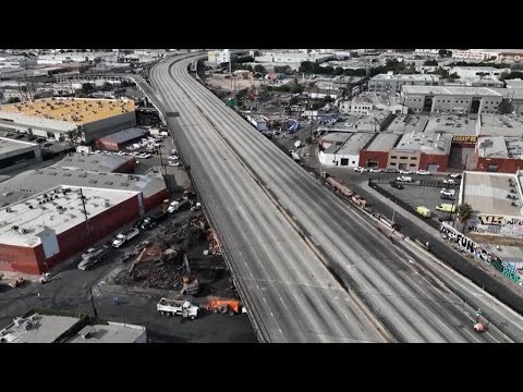 Fire-damaged Los Angeles freeway repairs will take three to five weeks, California governor says