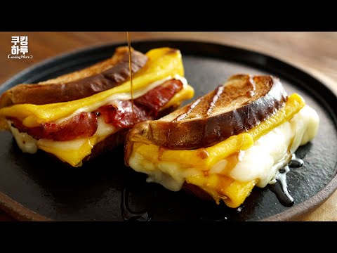 5 Minutes! Perfect Breakfast! Soft in Crispy! Egg Cheese Toast!