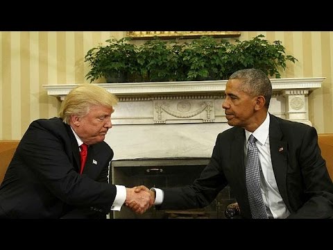 USA : premi&egrave;re rencontre des pr&eacute;sidents Obama et Trump