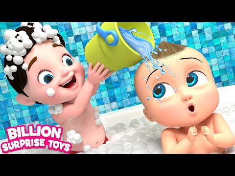 Baby Bath time with Bubbles - BillionSurpriseToys Nursery Rhymes, Kids Songs