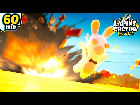 Lapin 007 sauve la lune ! - Compilation 1H | Les Lapins Cr&eacute;tins Invasion🐰 | Nouveaux &eacute;pisodes HD