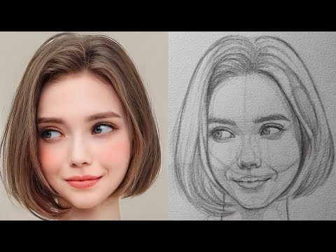 loomis face drawing tutorial | draw a girl's face from front 