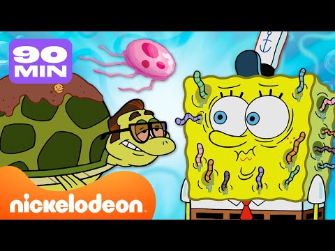 Bob Esponja | Cada Animal e Bicho de Estima&ccedil;&atilde;o na Fenda do Biqu&iacute;ni! | 80 Minutos | Nickelodeon