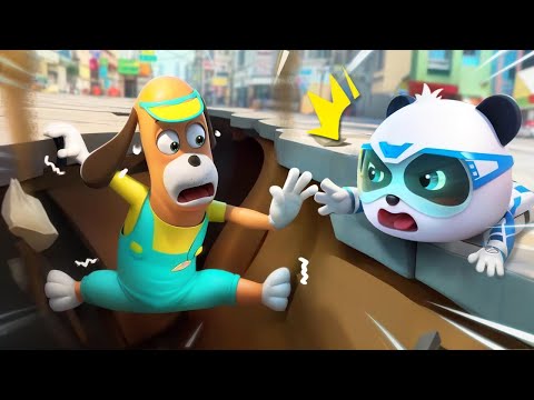 Earthquake Safety on the Street | Earthquake Cartoon | Super Rescue Team | Kids Cartoon | BabyBus