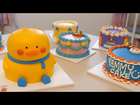 So cute! animal decoration lettering cake - Korean street food