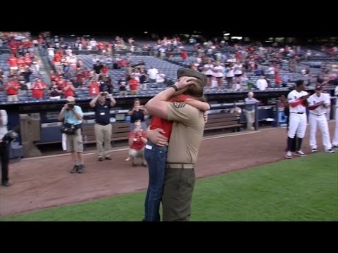 Watch Military Dad Surprise Daughter After Singing National Anthem at MLB Game