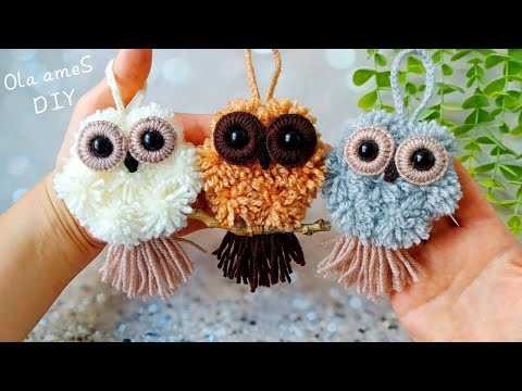 It's so Cute ☀️ Easy Owl Making Idea with Yarn - You will Love these Owlets !! DIY Woolen Crafts