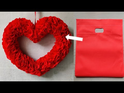 Heart Making With Cloth Bag | Valentines Day Gift | Best Out of Waste 414