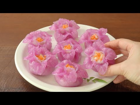 Crystal Flower Dim Sum Recipe :: Come See Flowers :: Shrimp Dumpling :: Asian Dumpling Recipe