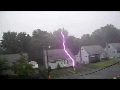 lightning strike by the house by MattHoff4Designs