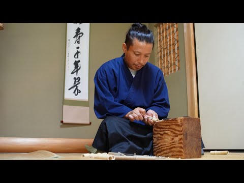 The process of making a tea whisk. Ultimate Japanese hospitality tool inherited from 500 years ago.