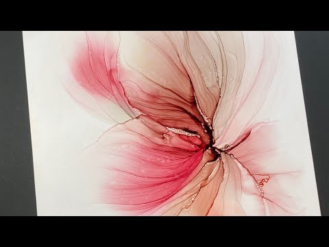 Alcohol ink painting - soft rippled edges 2