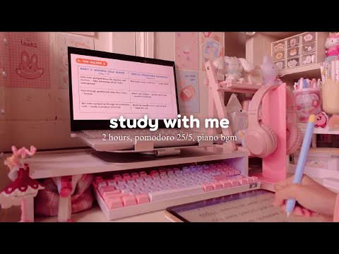 🌷TẬP TRUNG HỌC C&Ugrave;NG M&Igrave;NH TRONG 2 TIẾNG // study with me #18 // pomodoro 25/5 // piano bgm // jawonee