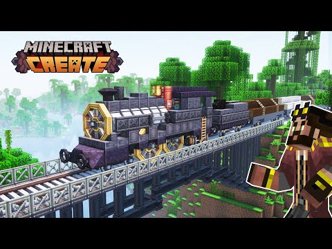 I built a TIMBER FREIGHT TRAIN in Minecraft Create Mod