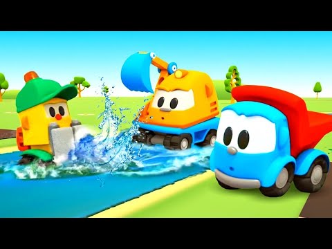 Leo the truck car cartoon for kids - Water vehicles for kids - Boat, submarine and hovercraft