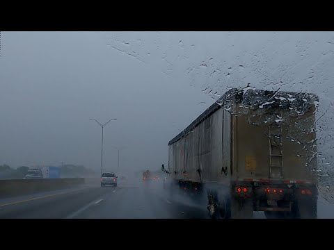 SLEEP Instantly Driving in Rain for Sleeping &quot;Real Footage&quot; Heavy Rain Noise On Highway Rain sounds