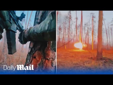 Intense Ukraine first-person footage of gun battle in the Donbas region