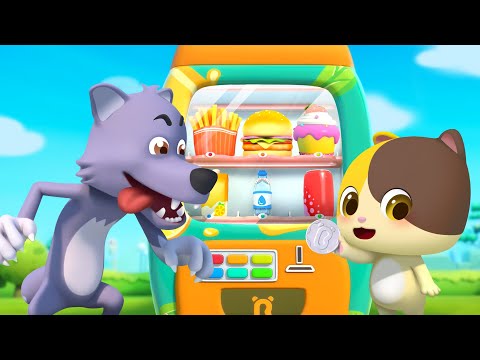 Big Bad Wolf and Drinks Vending Machine |Police Cartoon |Learn Colors |Kids Songs |BabyBus Arabic