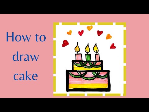 Easy Super Birthday cake drawing| painting and colouring for kids| toodles for kids