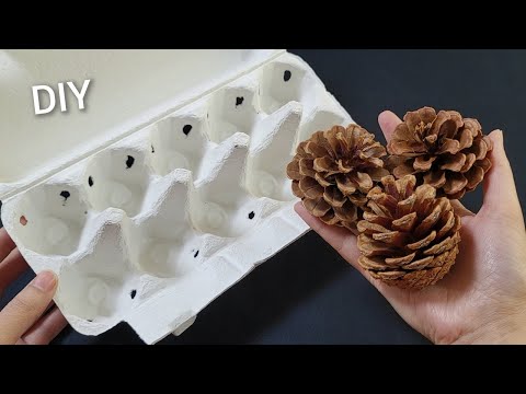 SUPERB ! Look what I Made with Egg carton and pine cone. Genius DIY recycle idea - Tips &amp; hacks