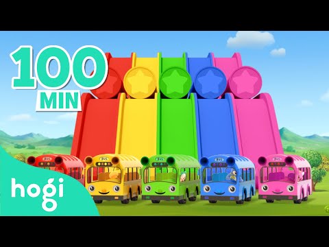 [BEST] Five Little Buses (Color Slide), Row Your Boat and More｜Kids Songs｜Pinkfong &amp; Hogi