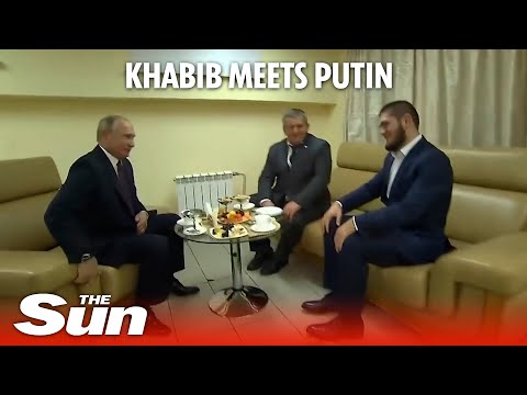 Khabib meets Putin after McGregor victory (ENGLISH SUBS)