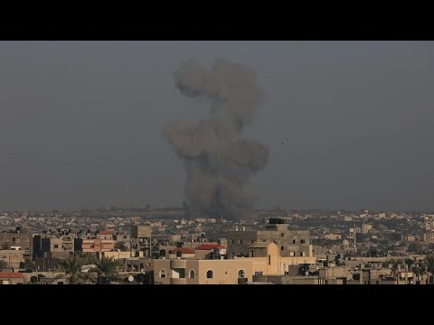 Smoke rises in Khan Yunis, seen from Rafah | AFP