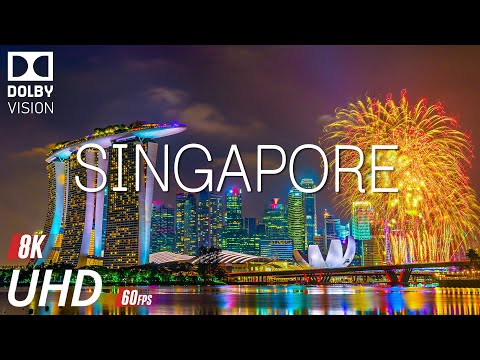 SINGAPORE FIREWORKS FESTIVAL WELCOME NEW YEAR 2024 With 8K ULTRA HD (60 FPS) - 8K NATURE FILM