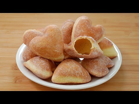 (No oven) 1 Egg! Making hollow heart donuts