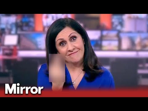 BBC News presenter caught giving middle finger