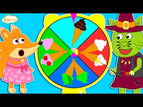 The Fox Family and Friends | Rainbow Ice Cream on the Wheel of Fortune |  Cartoon for kids 