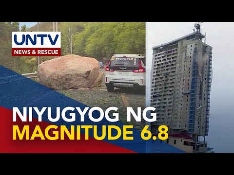 Crane sa gusali sa Davao City, nahulog dahil sa lakas ng lindol; ilang Mindanao areas, niyanig din