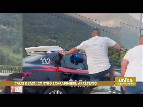 Calci e sassi contro i carabinieri, arrestato