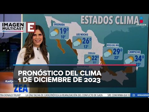 Clima para hoy 1 de diciembre de 2023