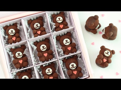 How to make cute teddy bear pav&eacute; chocolate with simple ingredients!
