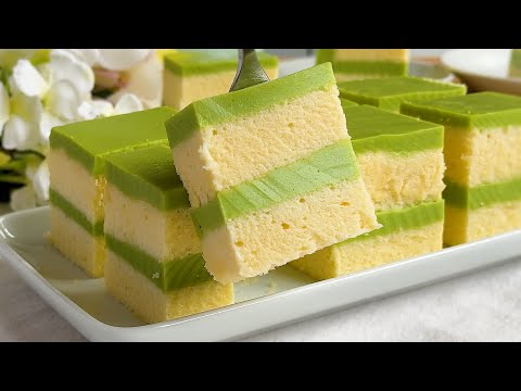 Pandan Agar-agar Jelly Cake | 香兰千层蛋糕, 香兰果冻蛋糕