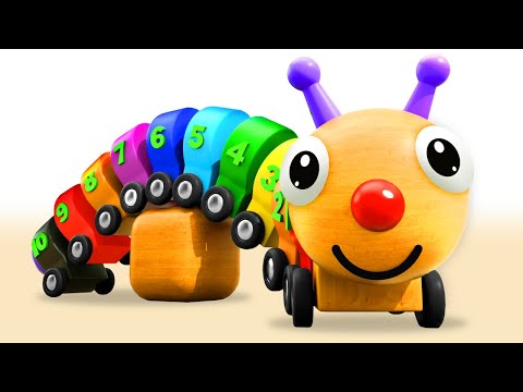 Learning Numbers &amp; Colors for Children with Wooden Caterpillar Toy | Tino - Toddlers Educational