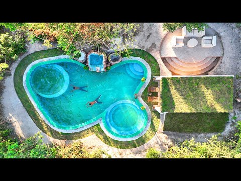 199 Days I Build Million Dollars Summer Holiday Underground Swimming Pool with Modern Villa House